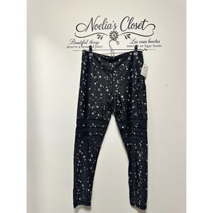 X by Gottex Celestial Moon Star Mesh Panel Side Pocket Leggings Medium NWT
